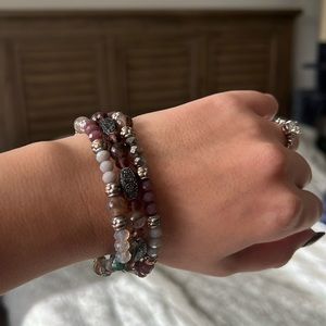 Three piece purple bracelet